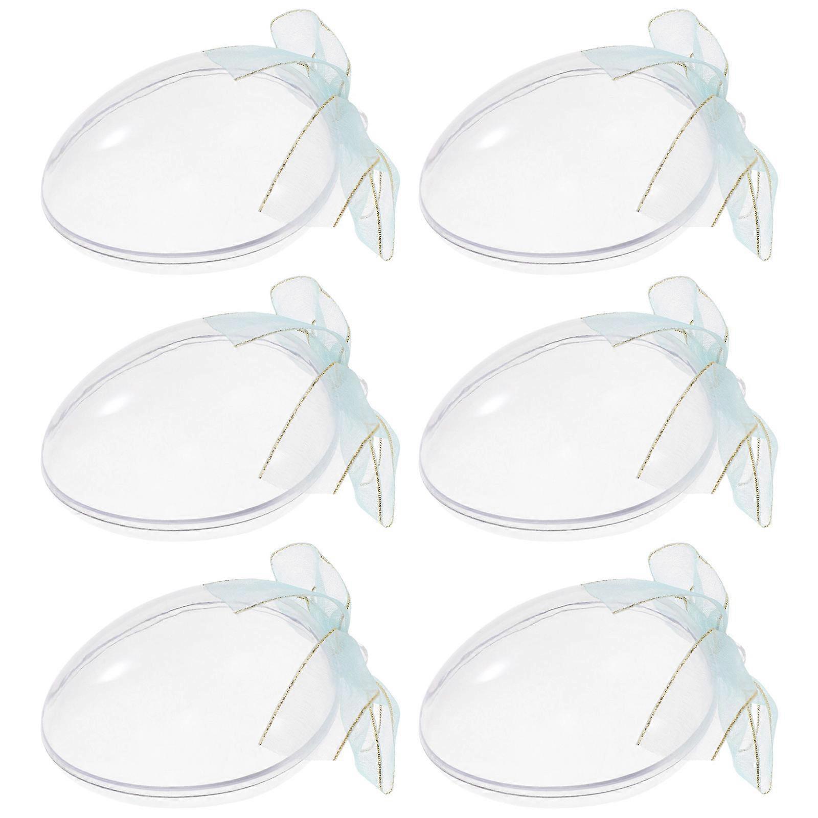 6Pcs Clear Egg shaped Candy Boxes Creative Fillable Holders for Easter Party Favors