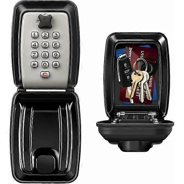 Secure Outdoor Key Box, Large Wall Mounted Key Box with 12-Digit Code Waterproof Stainless Steel Secure Key Box, Ultra Robust Digital Key Box for Home