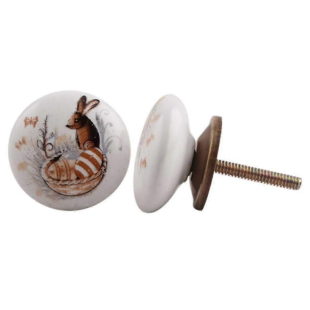 4 Piece Multicolor Squirrel Flat Ceramic Drawer Knobs for Kitchen Cabinet Hardware Door Pulls Decorative Dresser Premium Craftsmanship