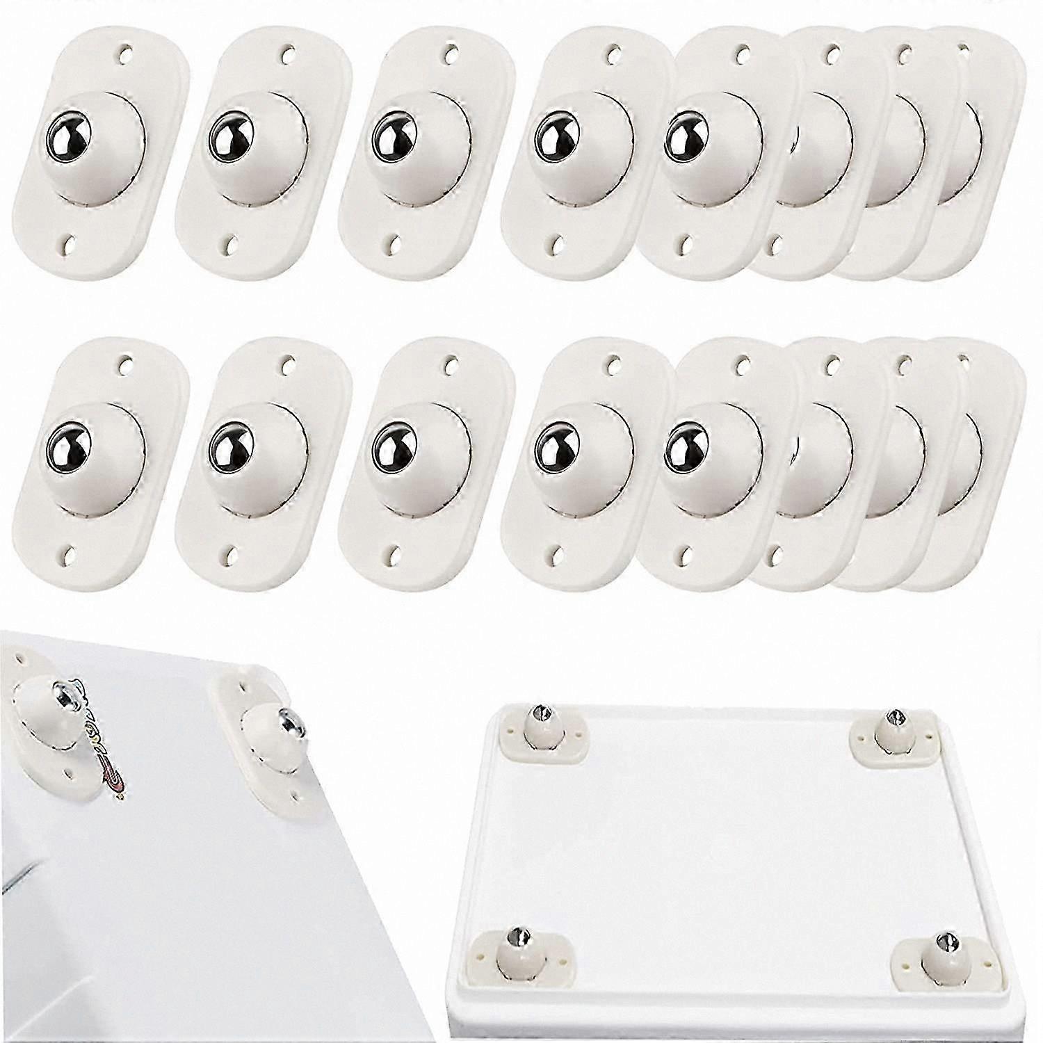 16-Pack Mini Swivel Casters, Self-Adhesive Wheels for Easy Mobility