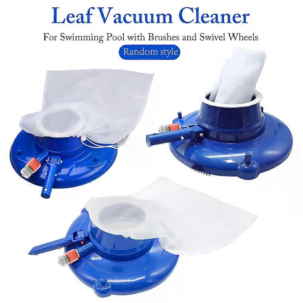 1Pcs Leaf Pool Vacuum Cleaner Useful Quick Cleaning Suction Head with Brushes Rotating Wheels Pool Cleaning Device Tool