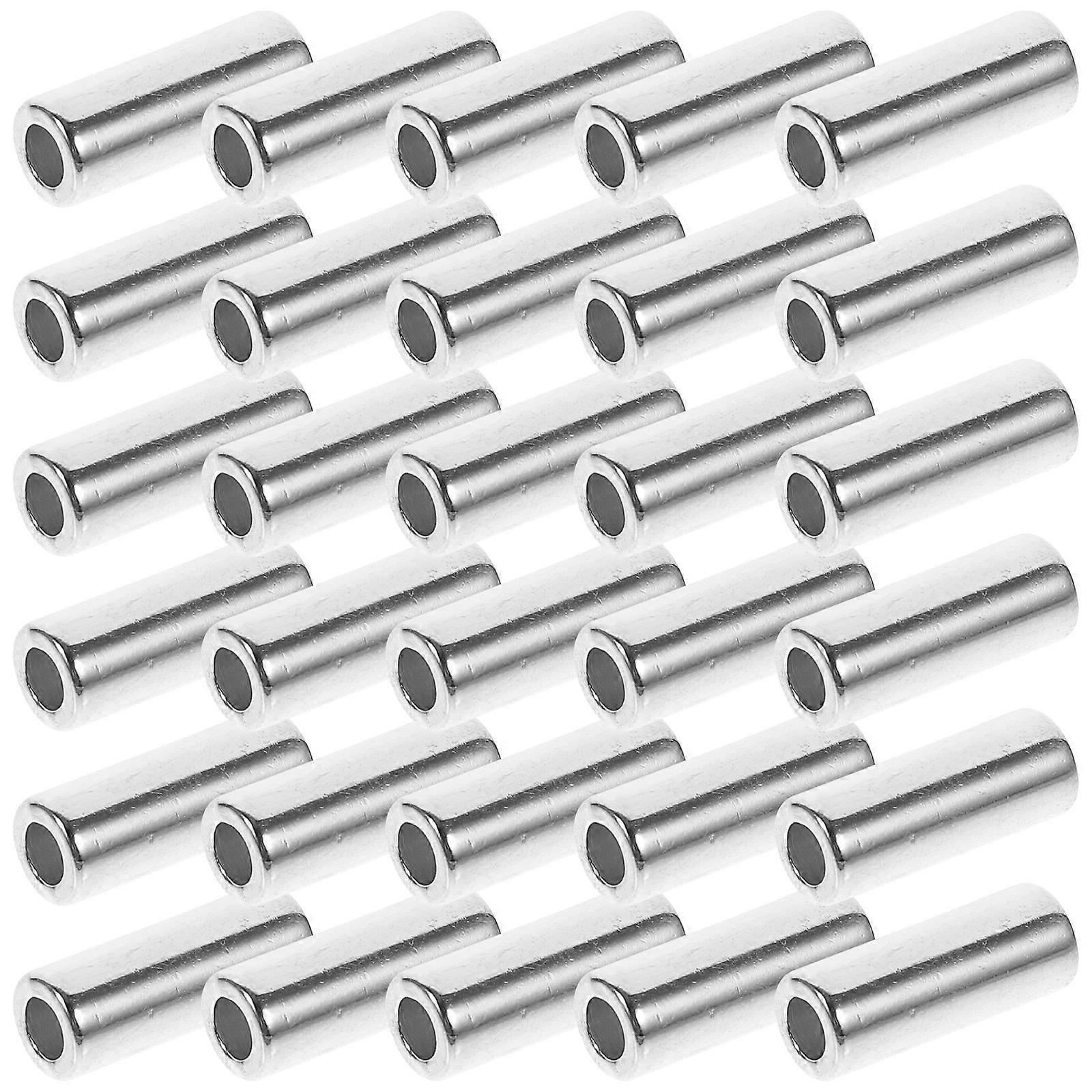 Metal Ring Buckle Tube Beads for DIY Use 30Pcs Silver Alloy Sweater Accessories