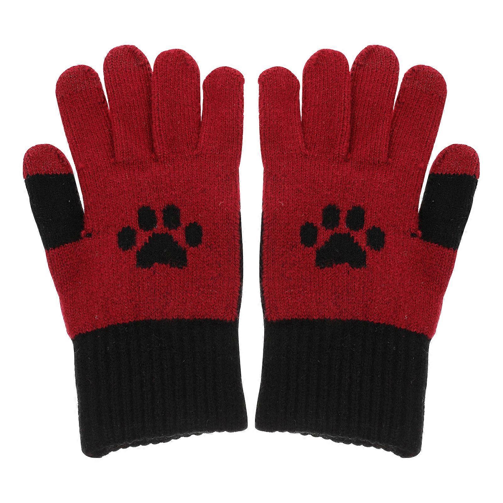 Warm Gloves for Kids 1 Pair of Cartoon Student Touchscreen Compatible Gloves Suitable for Cold Weather and Outdoor Activity