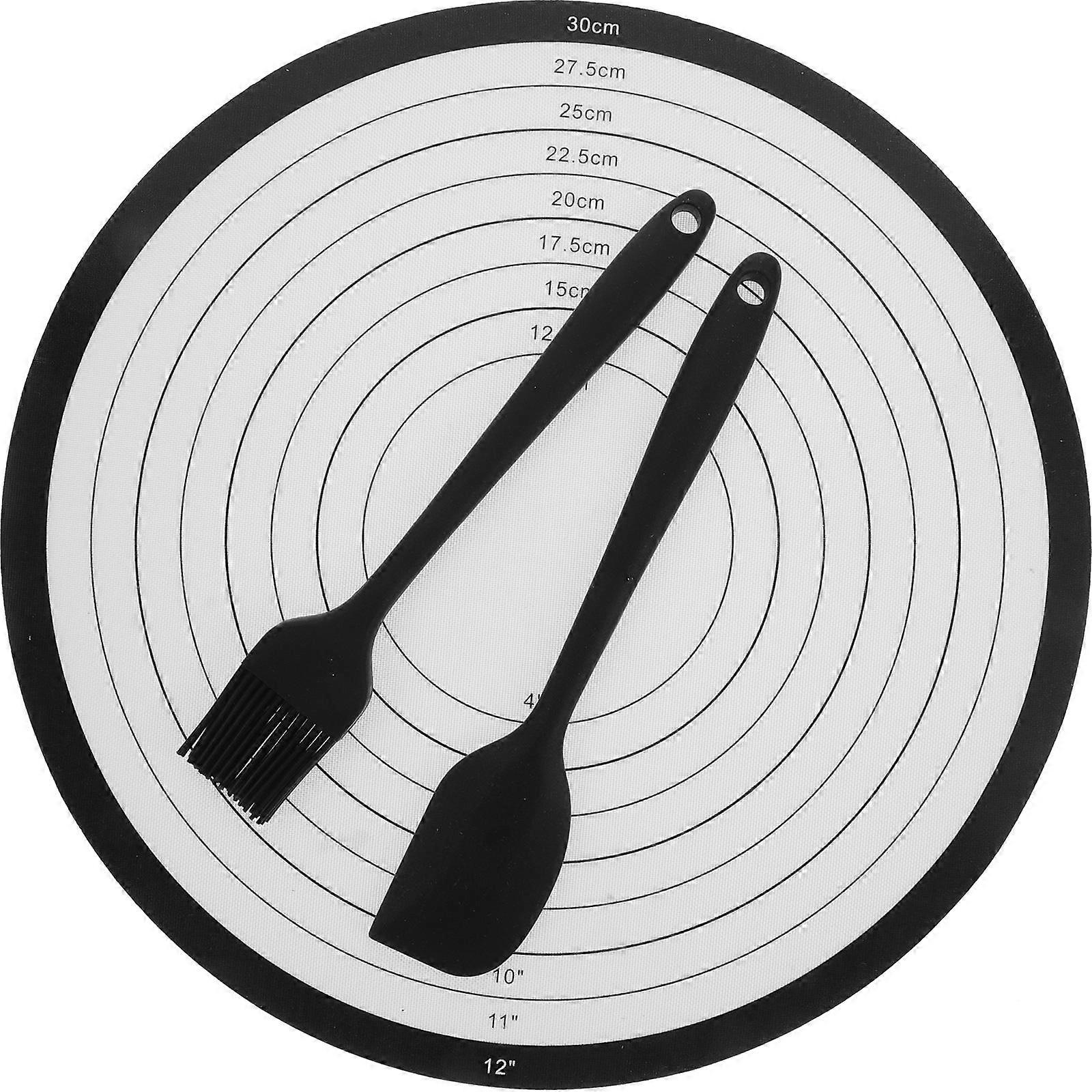 Round Rolling Mat For Cooking Purposes With Easy To Clean Attributes And Dual Measurement Functionality For Effective Dough Rolling In 30x30x0.1 Cm