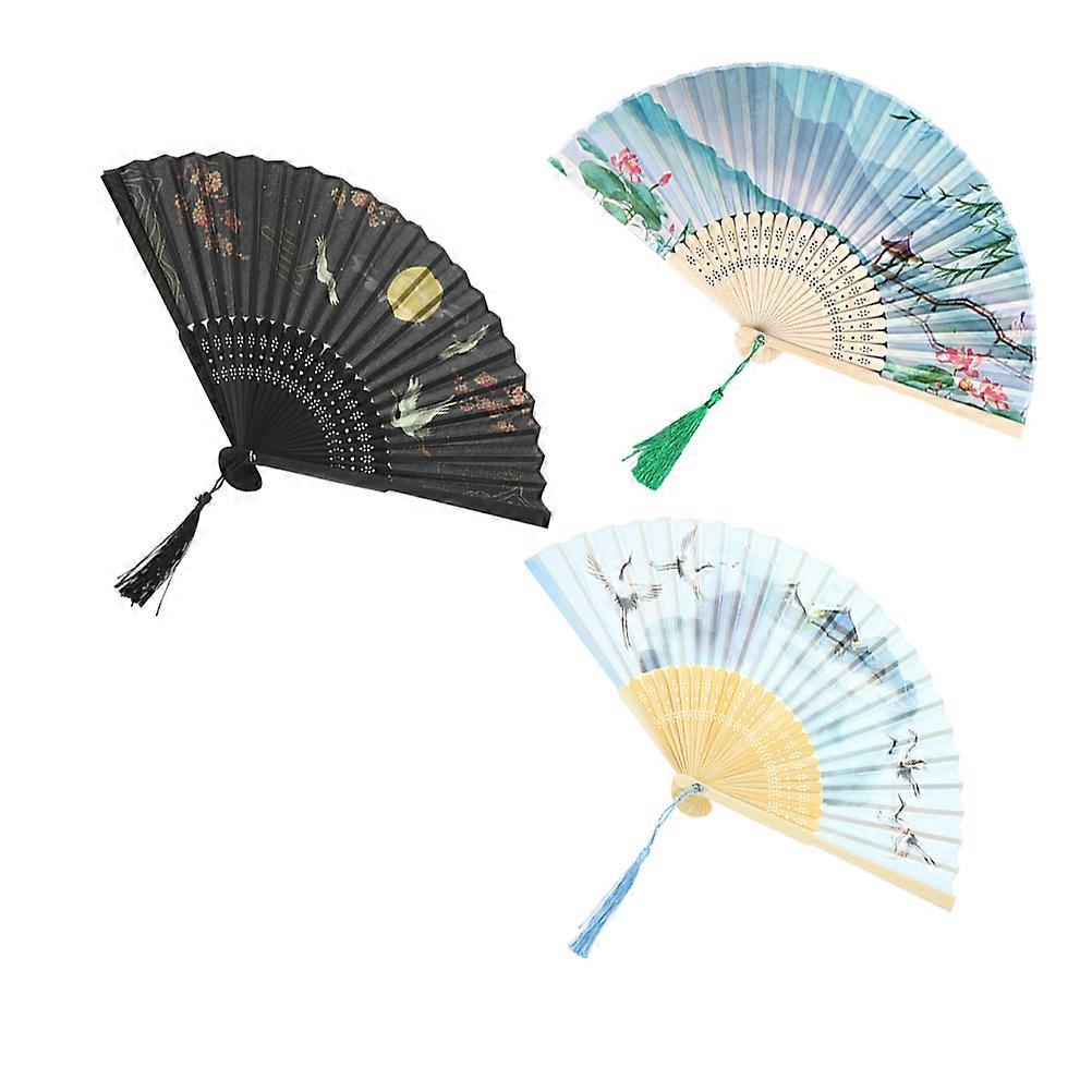 Here's a polished product description for your **3pcs Classic Folding Fan Retro Style Handheld Fans**:
### 🪠3pcs Classic Folding Fan – Retro