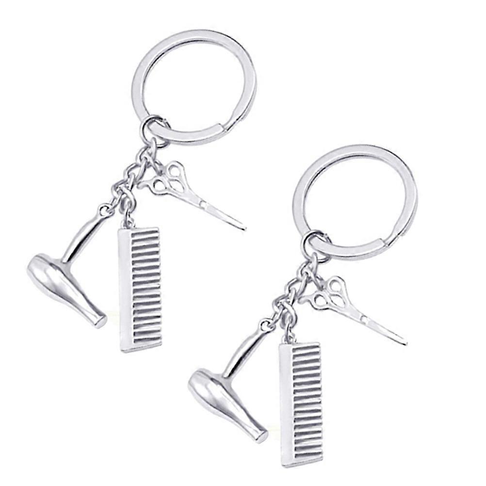 Fashionable Scissors Shape Keychain Accessories Suitable For Various Occasions In Silver 2Pcs Gift Set