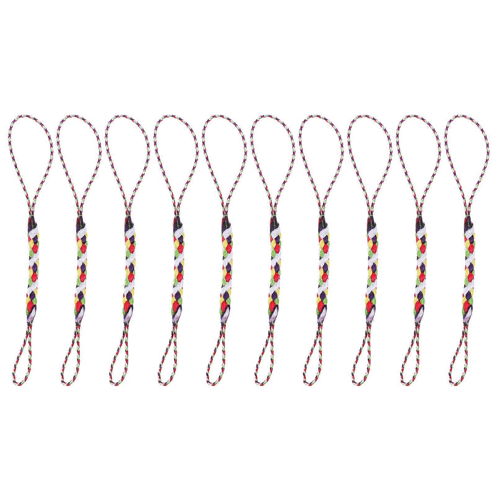 Double-End DIY Accessories Lanyards Made of Rayon with 10Pcs Colorful Ropes
