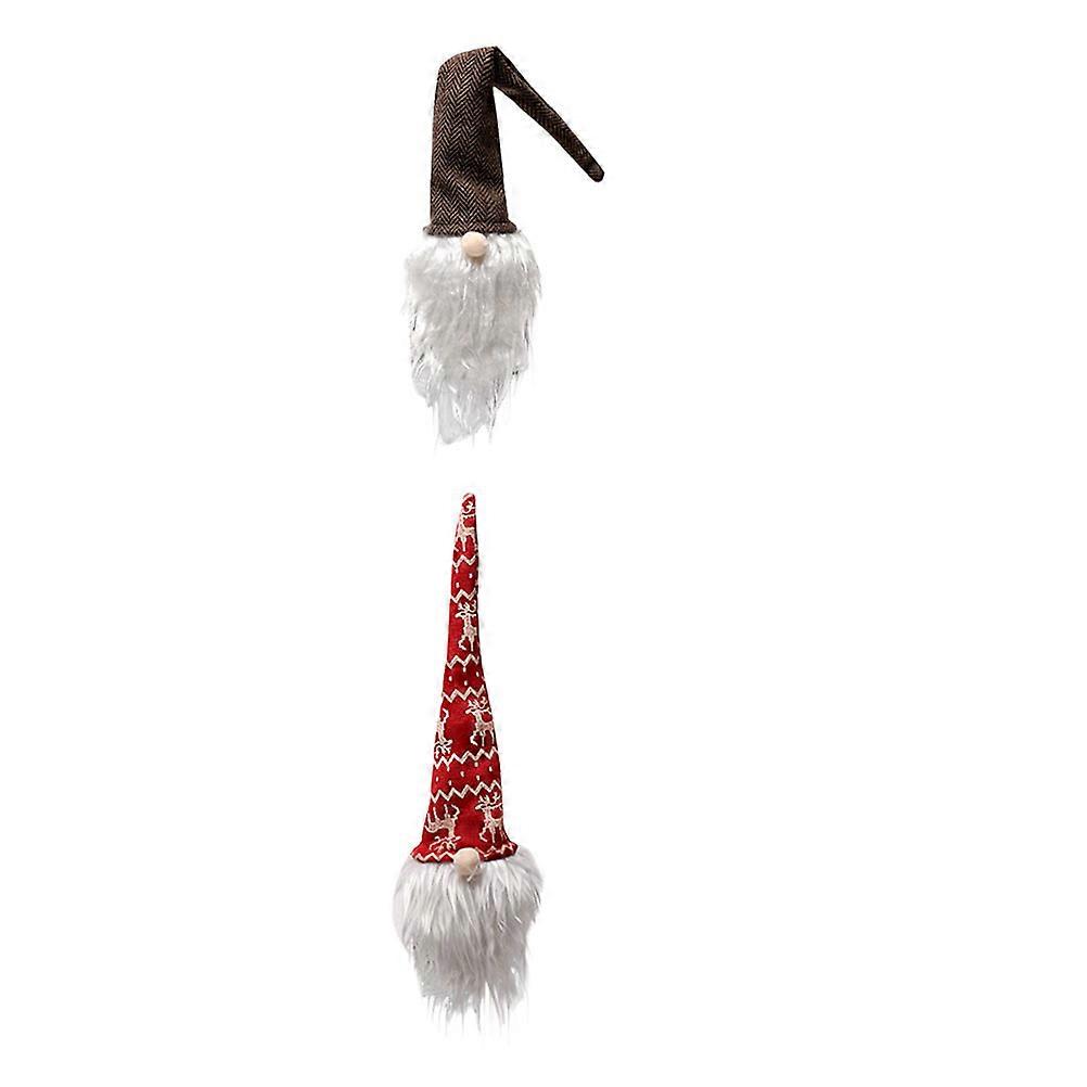 Santa Claus Shape Decor Covers 2Set Plush Design For Holiday Celebrations Protective Use