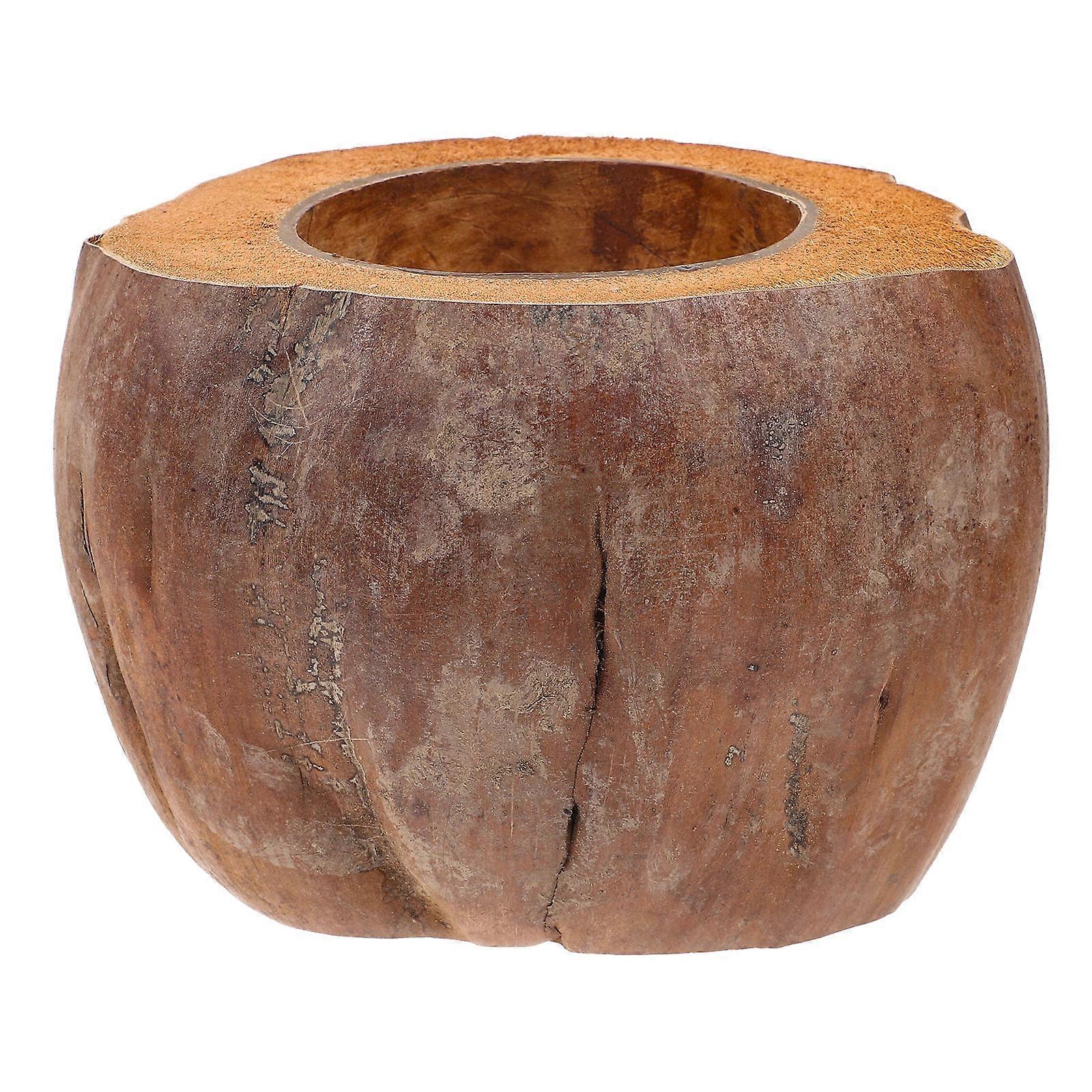 Natural Coconut Shell Bowl for Home Use Smooth Surface Light Brown Color Wide Application 7.8 Inches