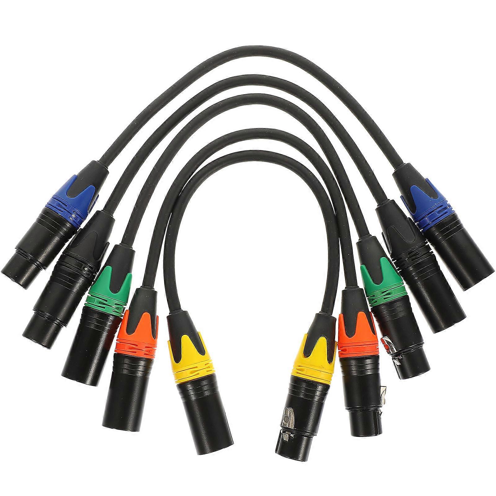 Xlr Microphone Cable Microphone Adapter Suitable for Recording Studio Crafted from Metal Pvc Offers Durable Connection 5Pcs