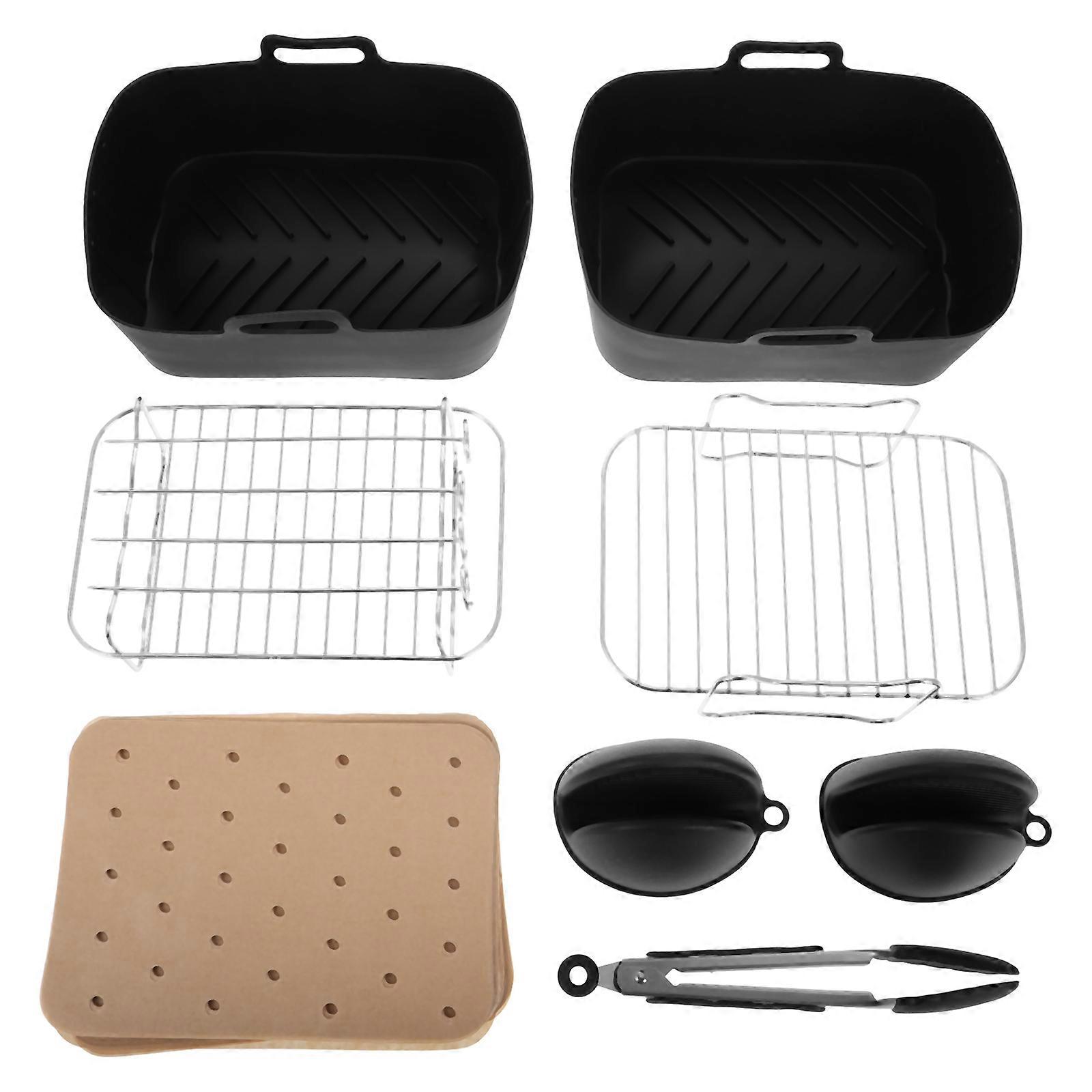 Convenient Design Air Fryer Insert 1 Set for Cooking and Baking Needs Rectangular Silicone Material Easy to Clean