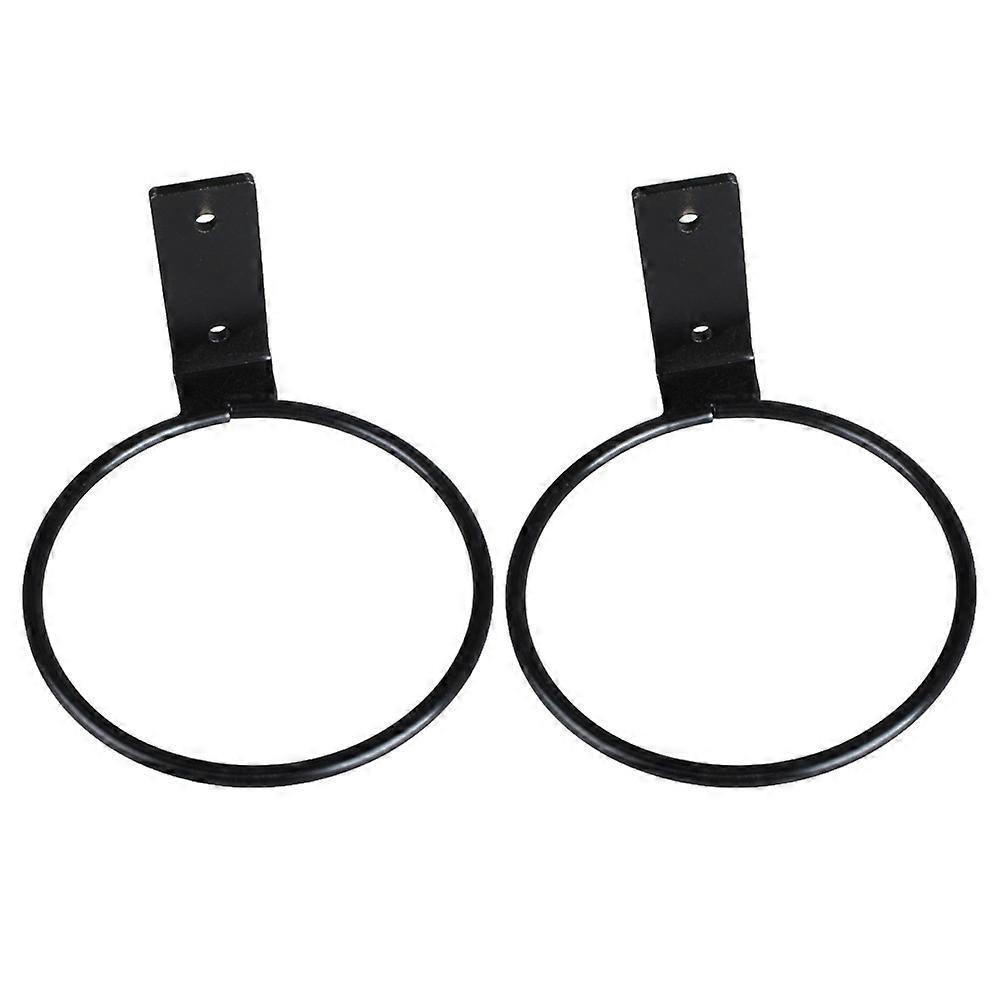 Wall Mounted Basketball Stand for Storage Use Crafted with Iron and Black Color 2pcs