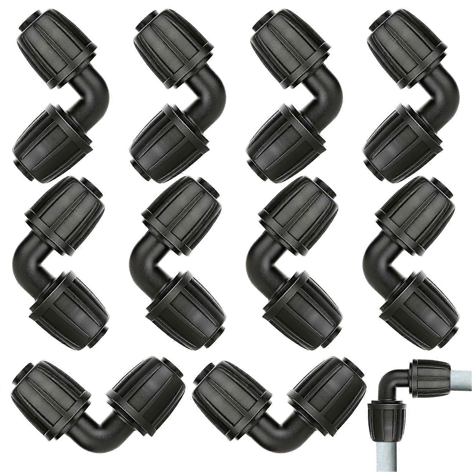 Pack of 10 MicroDripSystem Lpiece 13 mm, Elbow Pipe Connector for Garden Watering