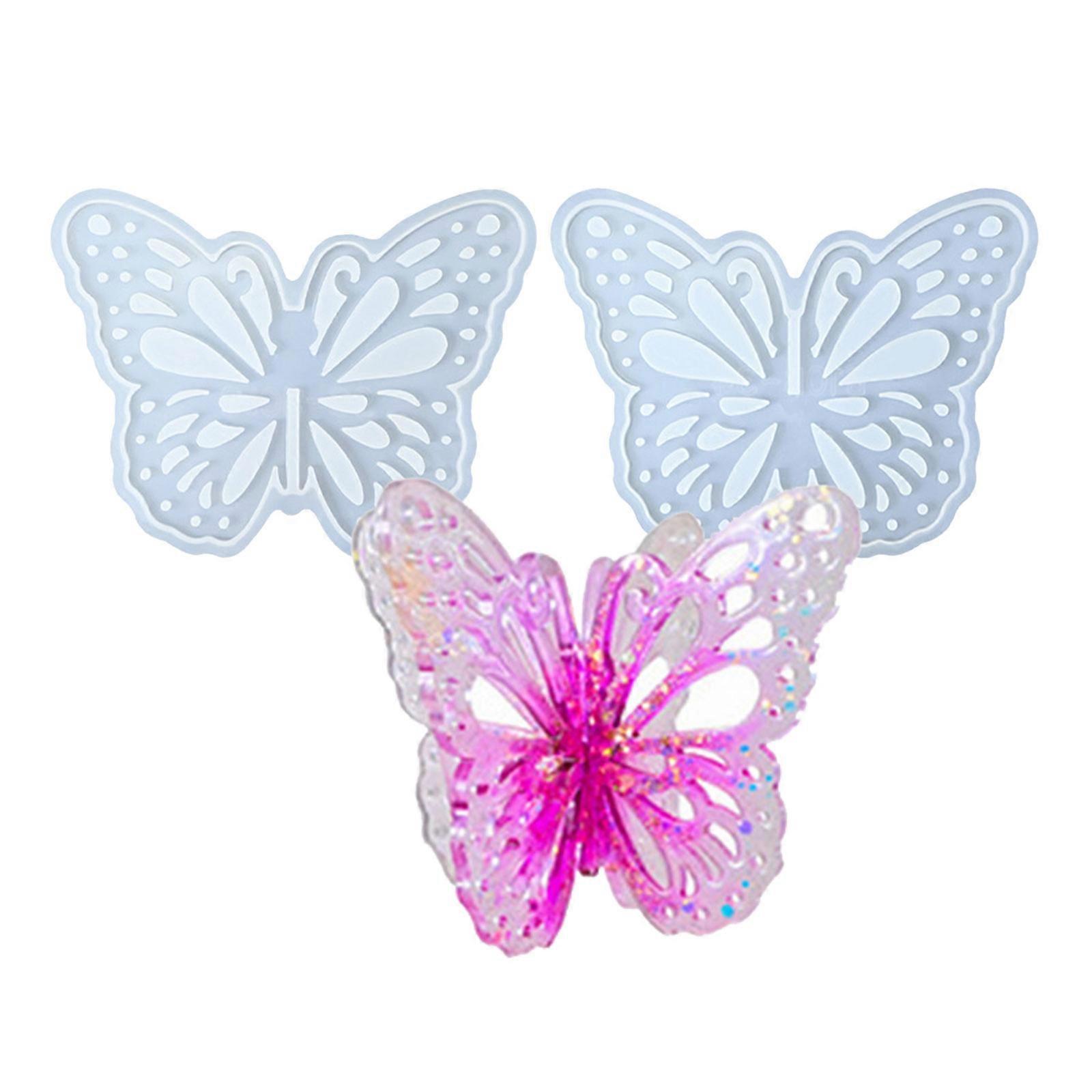 Silicones Mold With Dragonflies Butterfly Snowflake Pattern Reusable Nontoxic Epoxy Resin Mould For Handmade Home Accent Multicolor