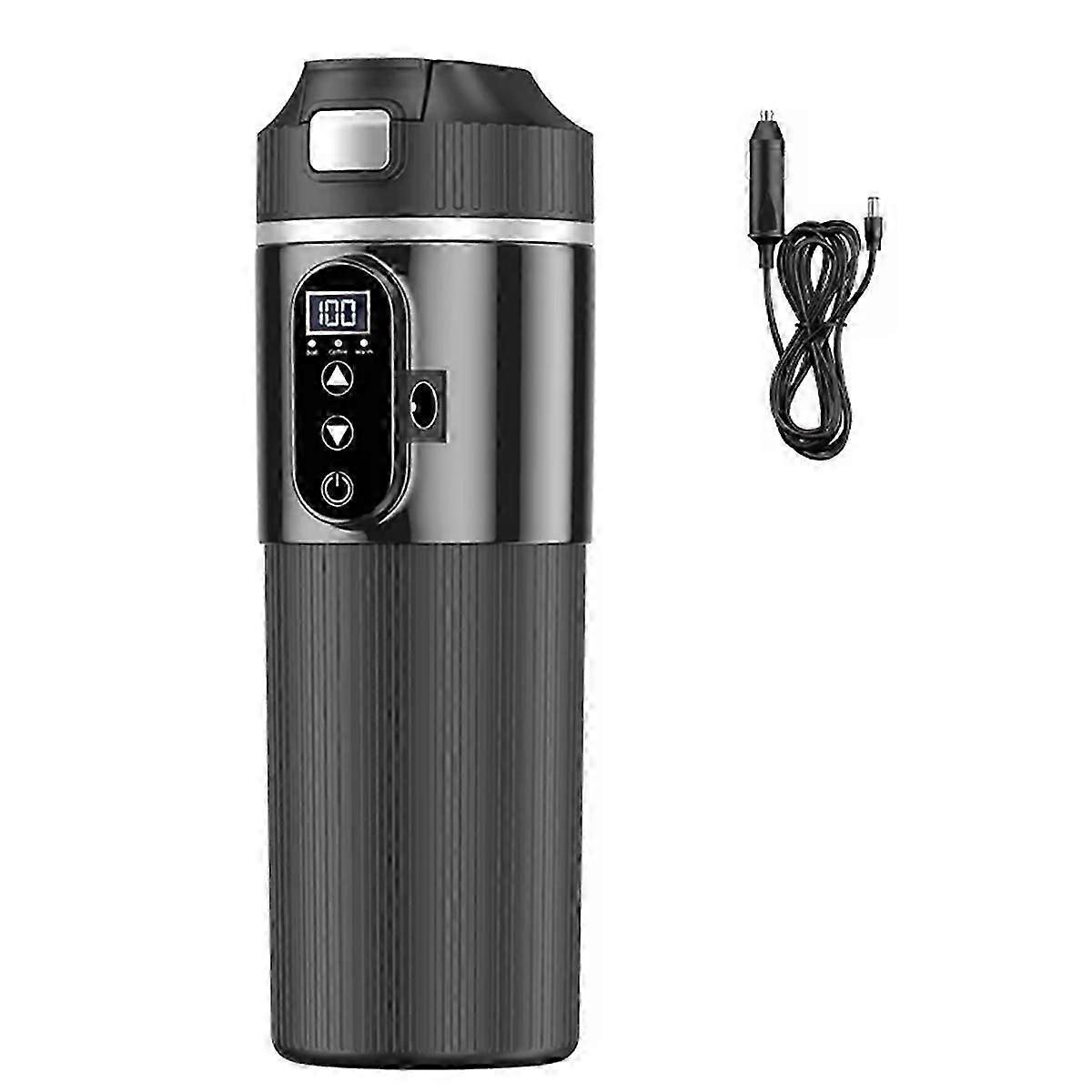 12V 24V Car Electric Heated Cup 500ml Smart Temperature Control Stainless Steel Touch Screen Insulat