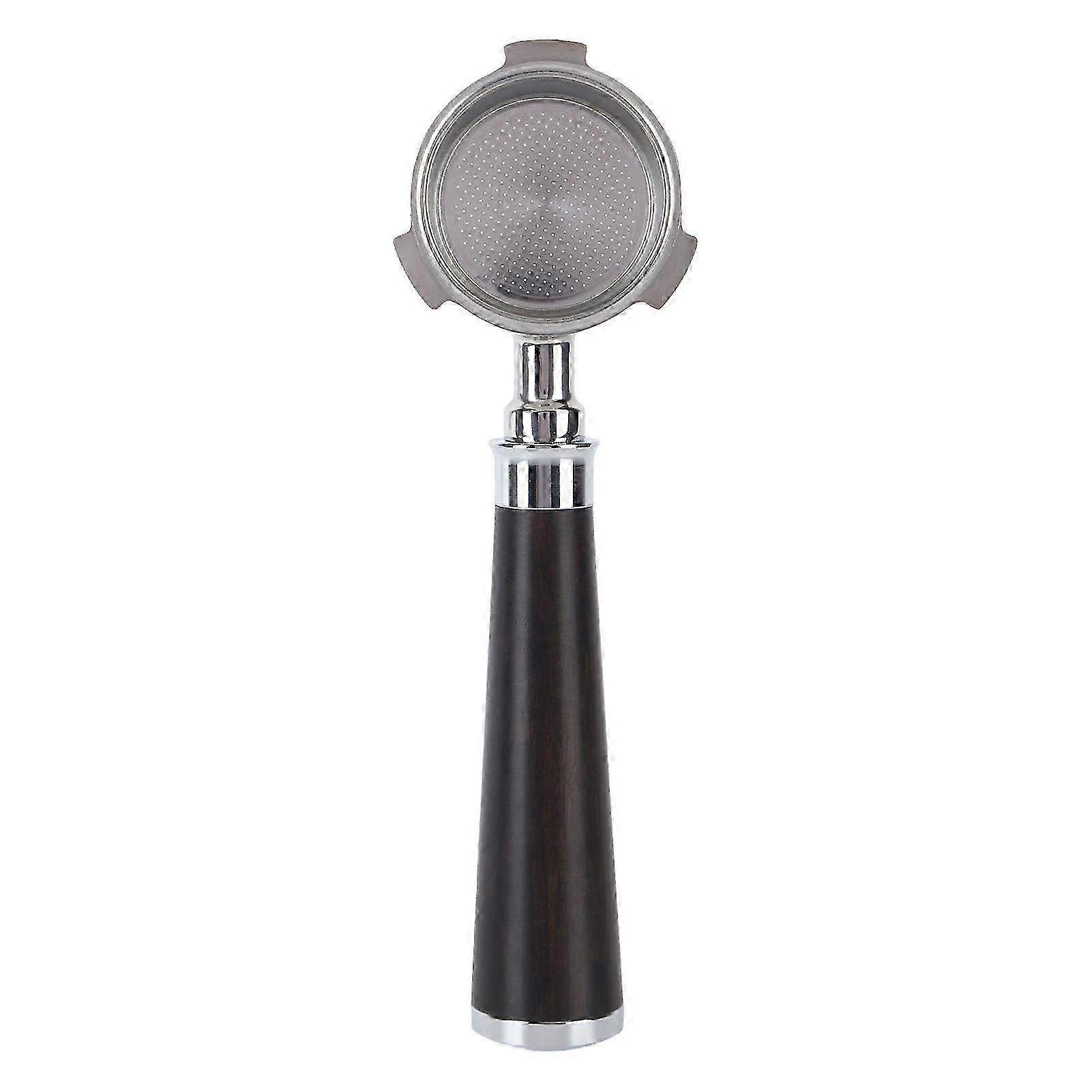 Bottomless Coffee Portafilter with Rust-Proof Wooden Handle & Stainless Steel Basket - Premium Coffee Filter for Espresso Machine