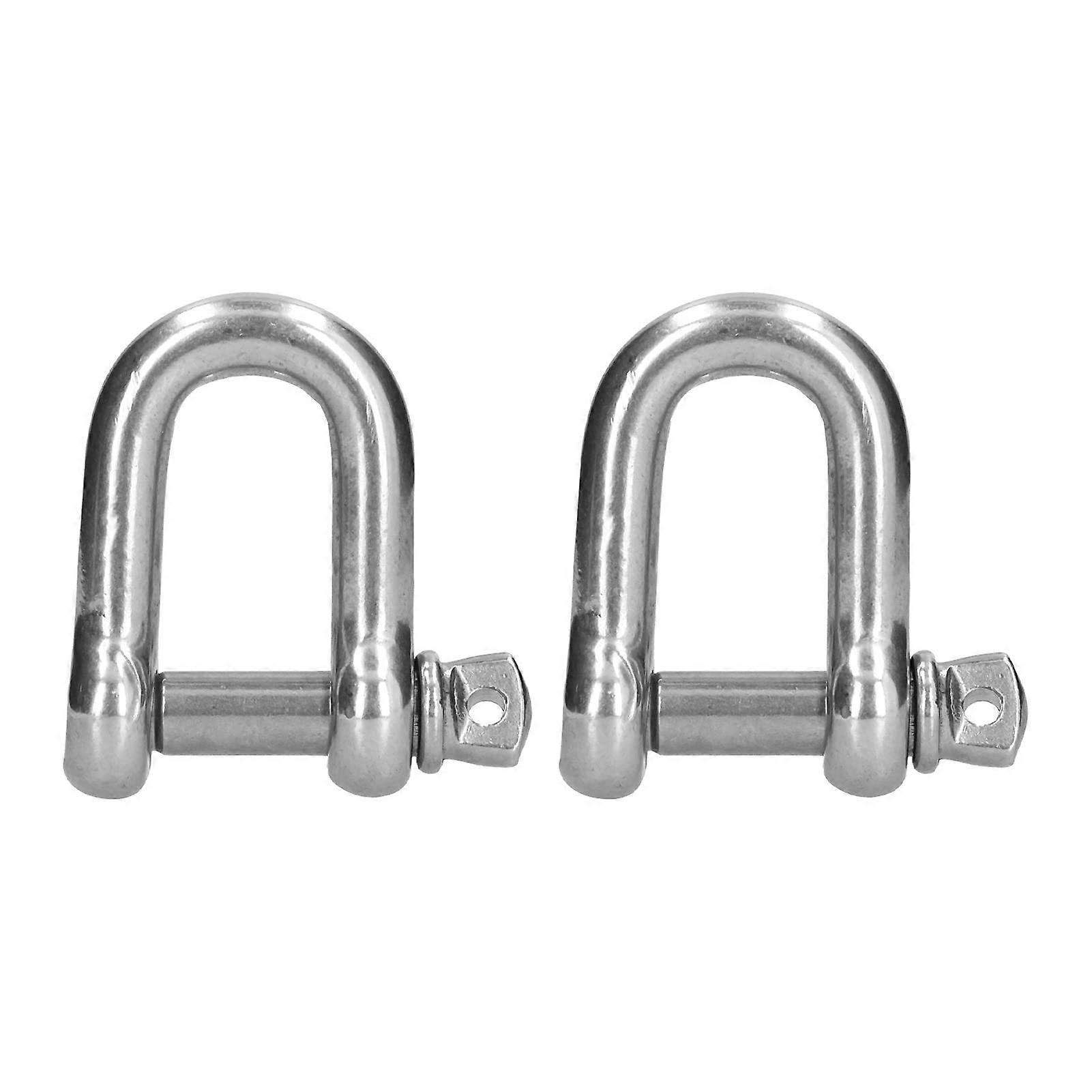 Stainless Steel 304 D Ring Shackles Set with Screw Pin Anchor, for Wire Rope, Chain, Strap (10pcs M8 + 2pcs M16)