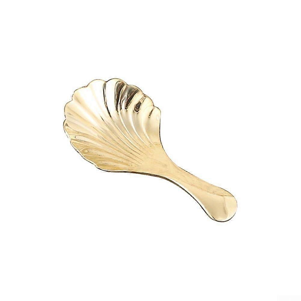 Sleek Brass Tea Spoon For Scooping Loose-Leaf Tea And Condiments, Model B, Brass Finish, Small Tea Spoon Size