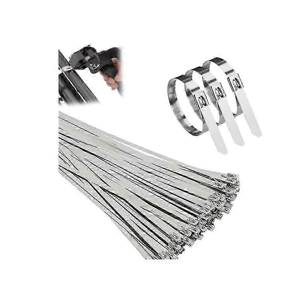 100pcs Peachloft Zip Ties,Multi-purpose Locking Cable Metal Zip Ties,Stainless Steel