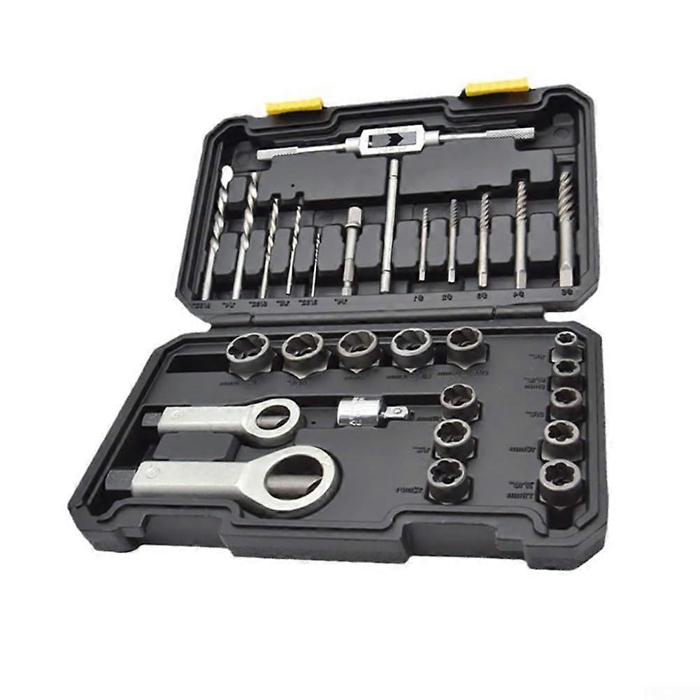 Easily identifiable. Each piece in the 29piece nut remover set features engraved sizes to simplify your  process.