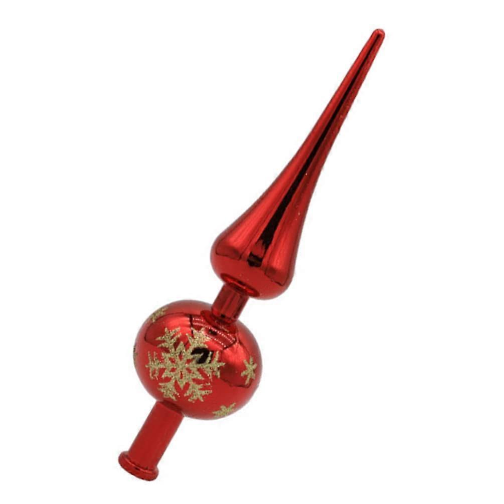 Christmas Tree Topper Xmas Tree Finials Glittered Treetop Star Red