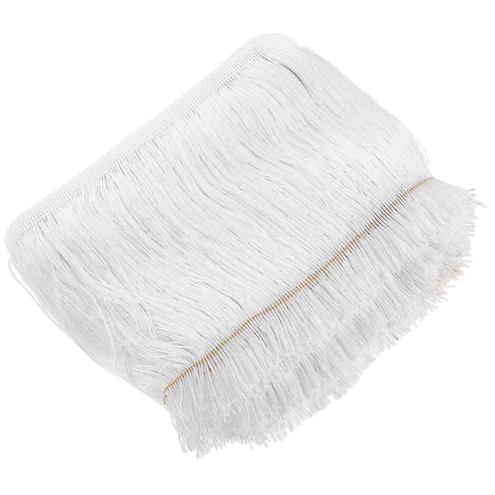 Polyester Fringe Lace Ribbon Curtain Fringe Trim Sofa and Curtains White for Diy Decoration 1 Roll