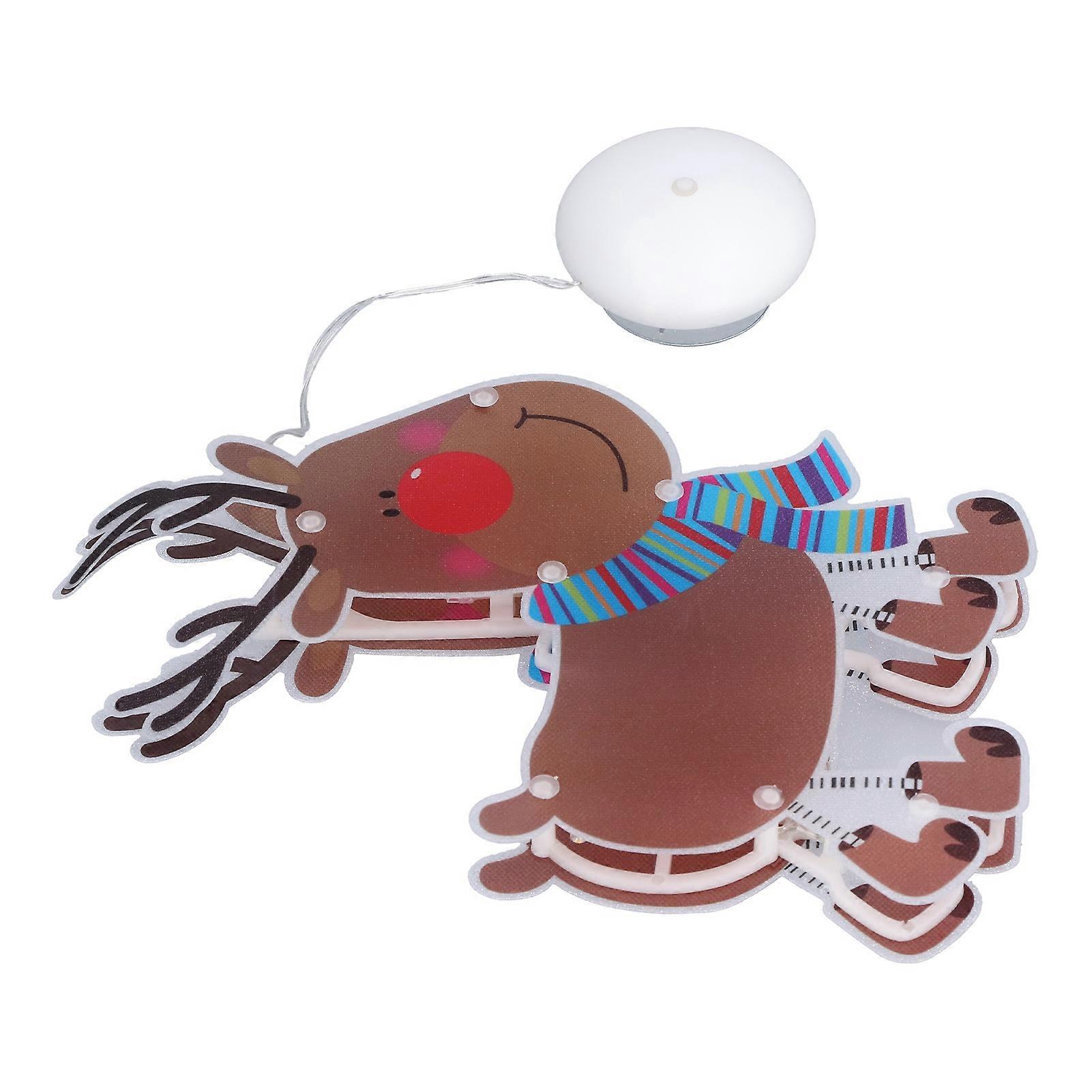 GPB LED Christmas Window Hanging Light Elk Shape Window Decoration Lamp with Suction Cup