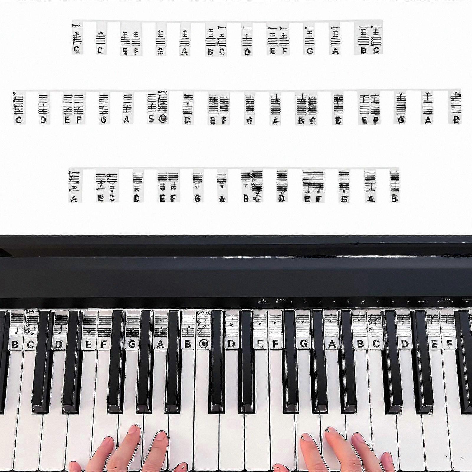 88-Key Piano Note Guide for Beginners Detachable Keyboard Overlay with Music Notes Helper