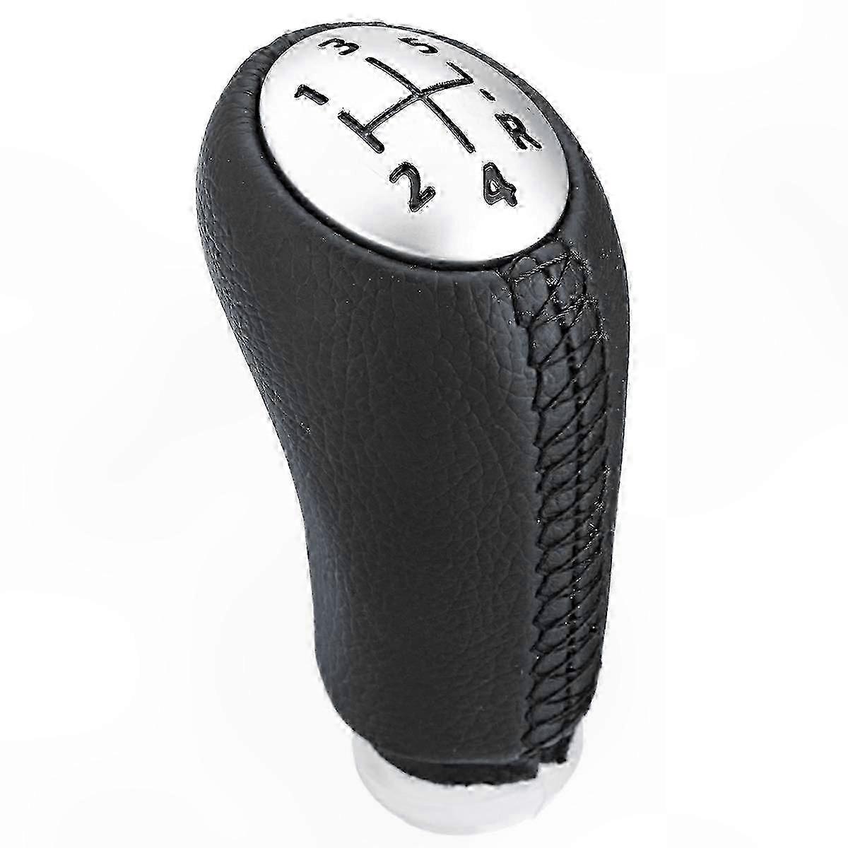 Black Leather Gear Shift Knob with Adapter for Multiple Car Models
