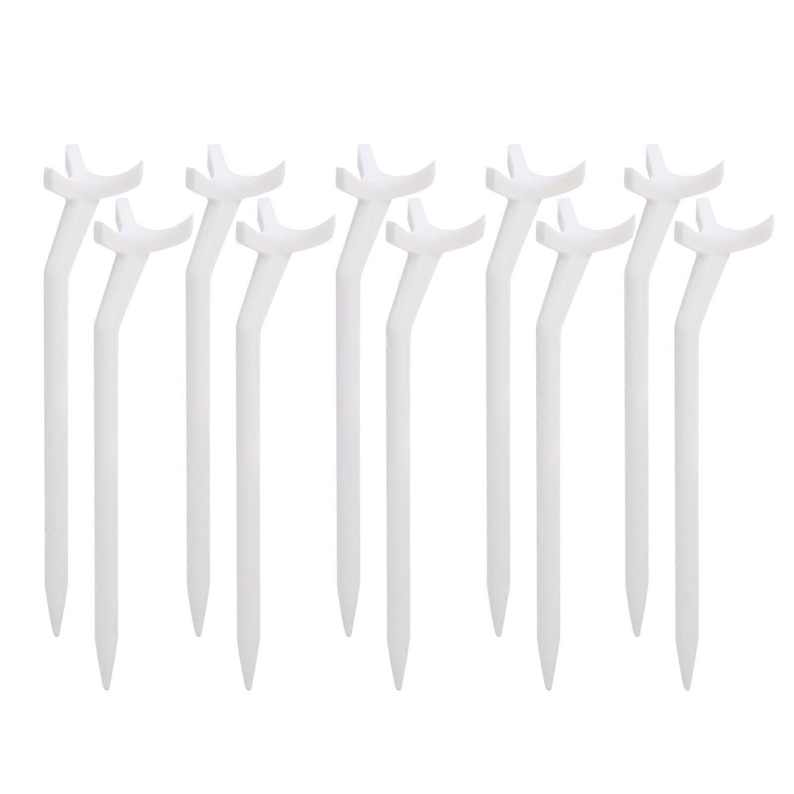 10pcs Plastic Curved Golf Tees White Durable Lightweight Accessory for Training Practicing