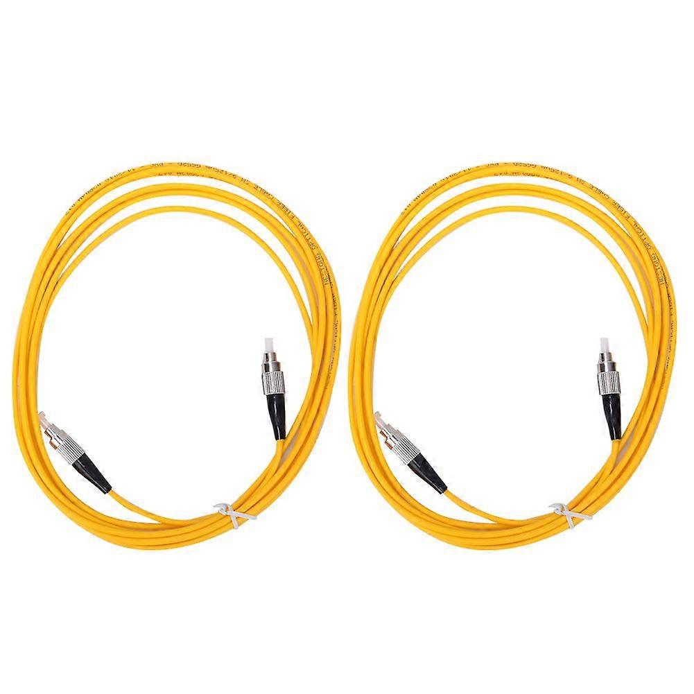 2pcs 3 Meter FC/UPC to FC/UPC Single Mode Fiber Optic Patch Cord Jumper Cable Yellow