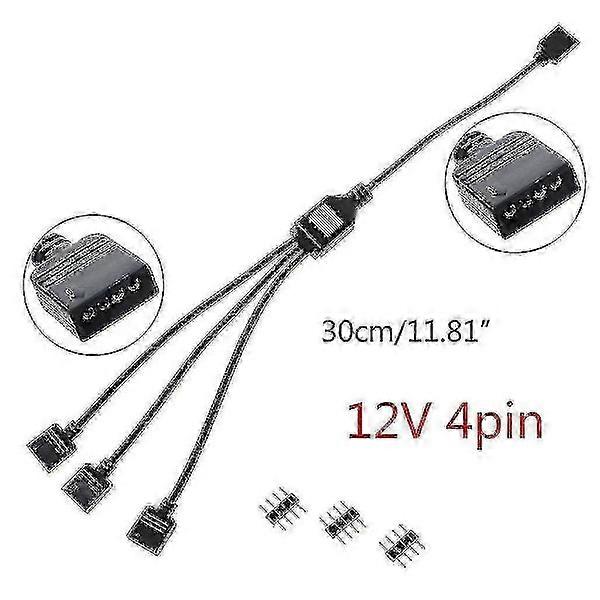 12V 4-pin RGB Extension Adapter Cable Motherboard To RGB Connector Splitter Hub For PC LED