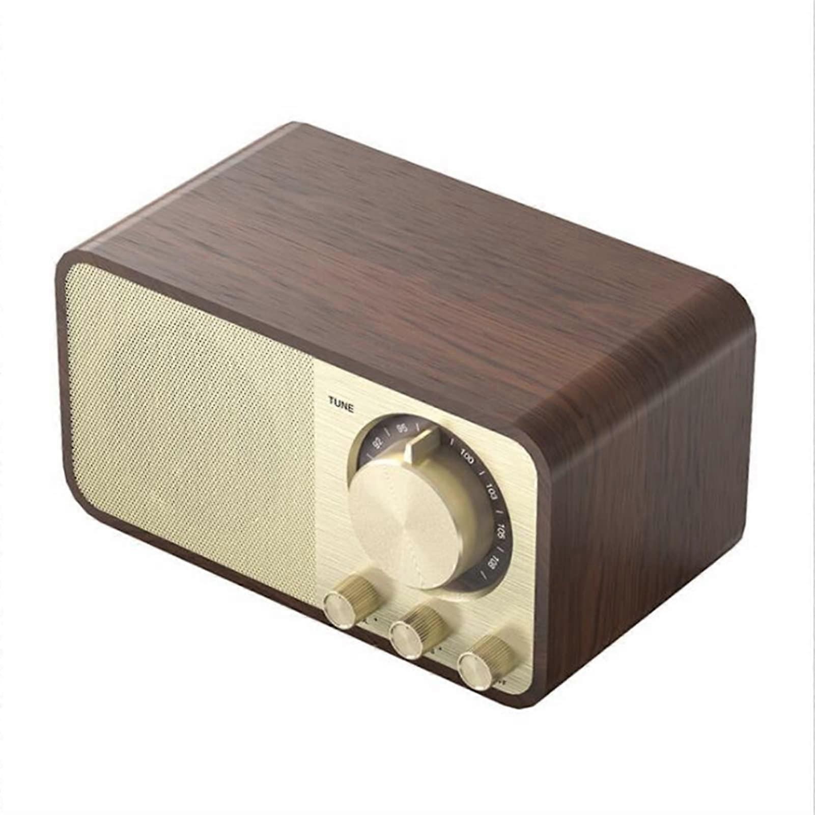 Bluetooth Speakers Retro Classic Soundbox HiFi Subwoofer For Computer With FM Radio Gold Bookshelf Compatible