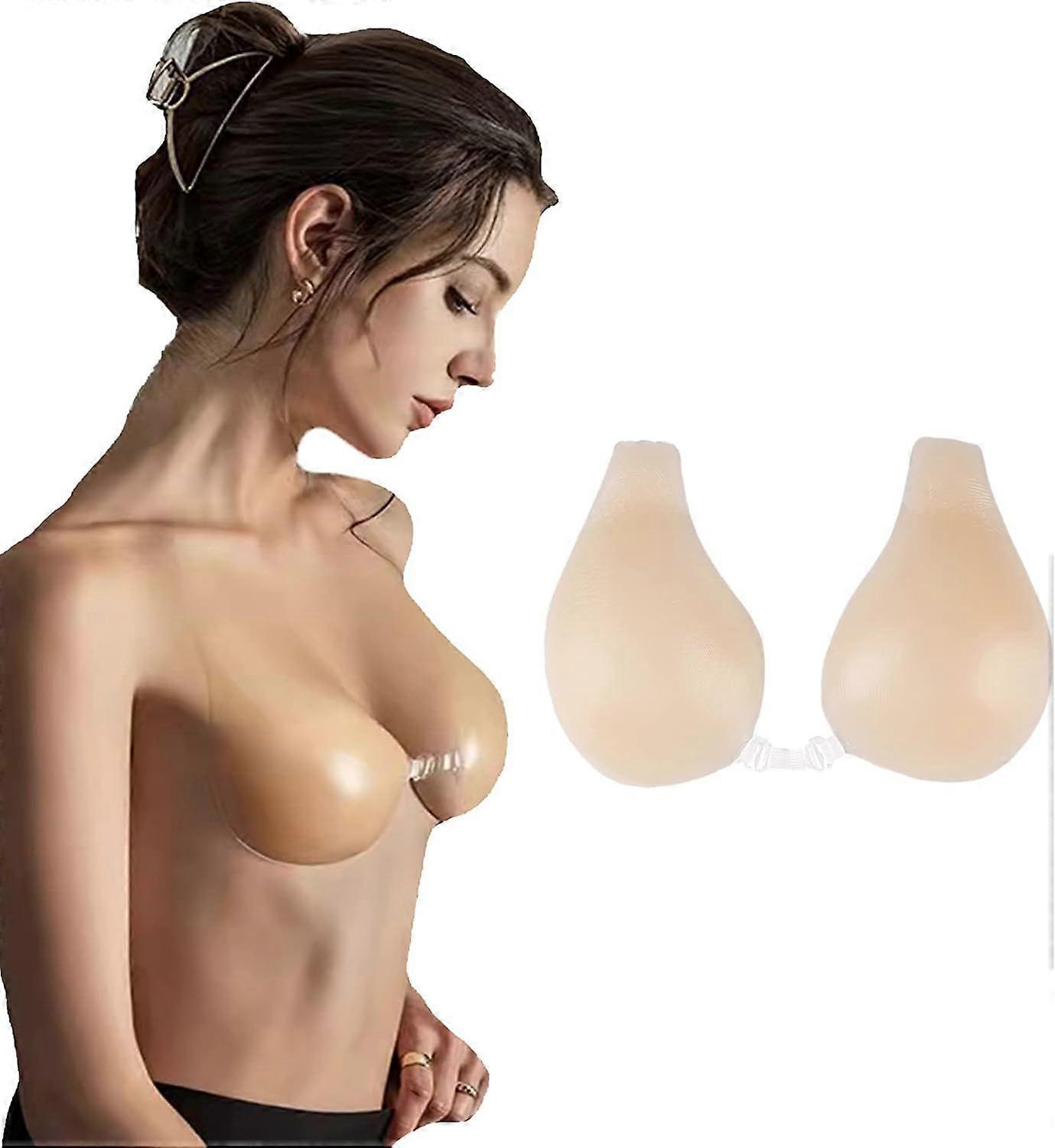 Adhesive Bra Silicone Strapless Backless Invisible Sticky Lift Bra Reusable Push Up