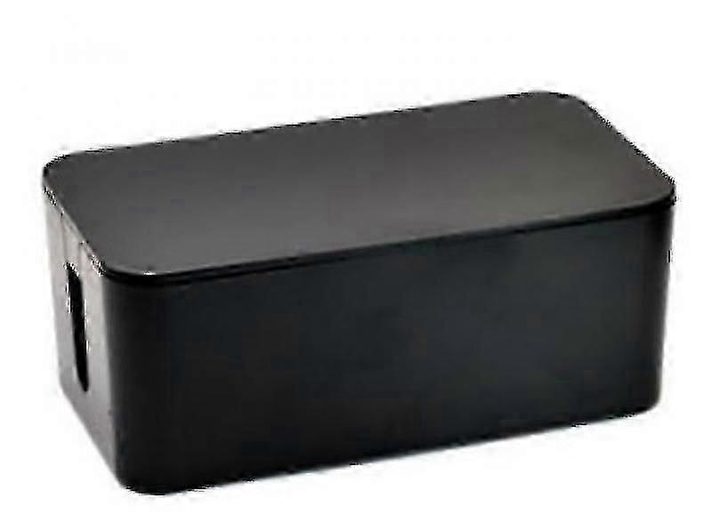 Cable Management Box Black S, Small Cord Organizer Box Hide Surge Protector Desk Floor Cable Storage