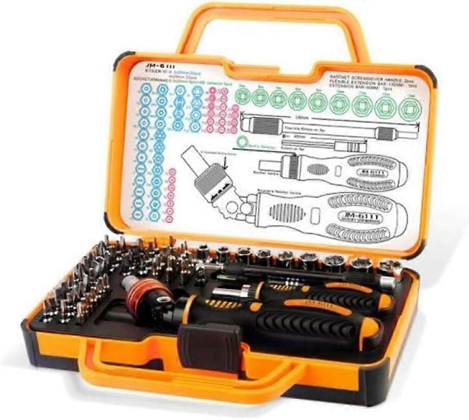 Cobalt Drill Bit Set, 69in1 MultiFunction Ratchet Screwdriver Kit, Magnetic Torx Bits, Home Hand Tool Set