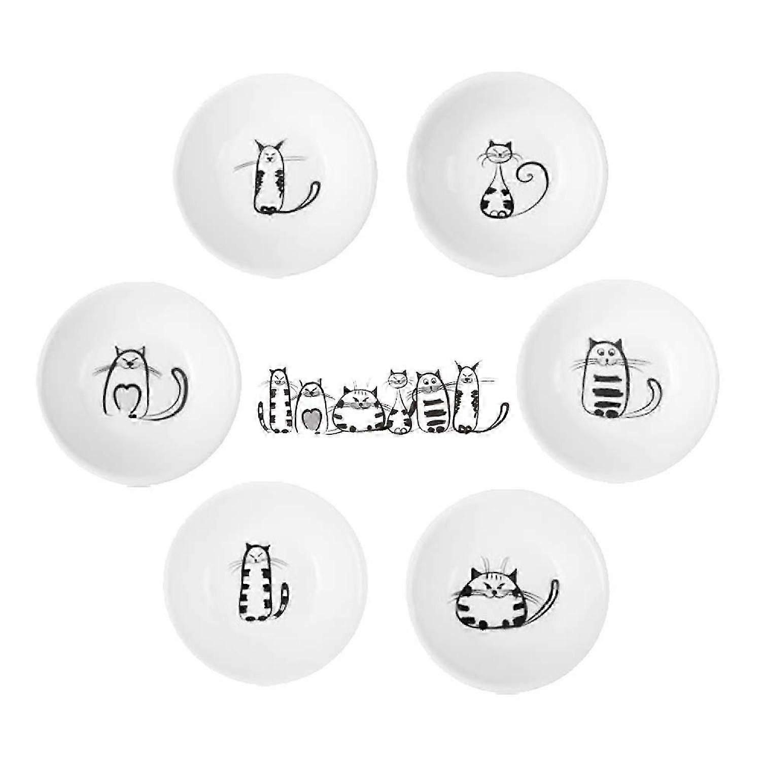 Cute cat ceramic sauce, mini series spice bowl, small saucer set