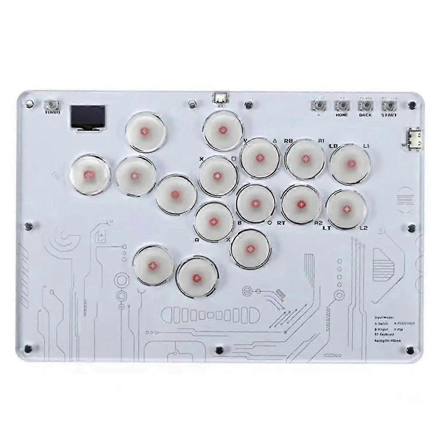 Arcade Joystick Controller RGB Fighting Game Keyboard 16 Keys All-Button Controller for