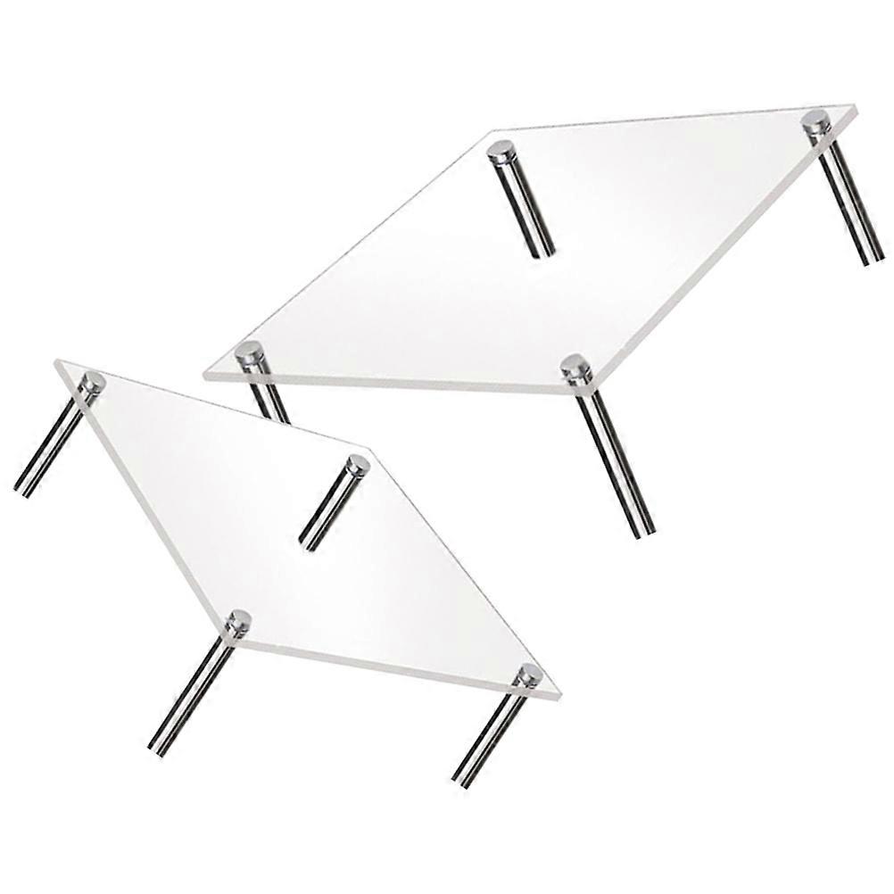 Acrylic Cake Display Stand for Display 4Pcs Clear Square Cake Holders