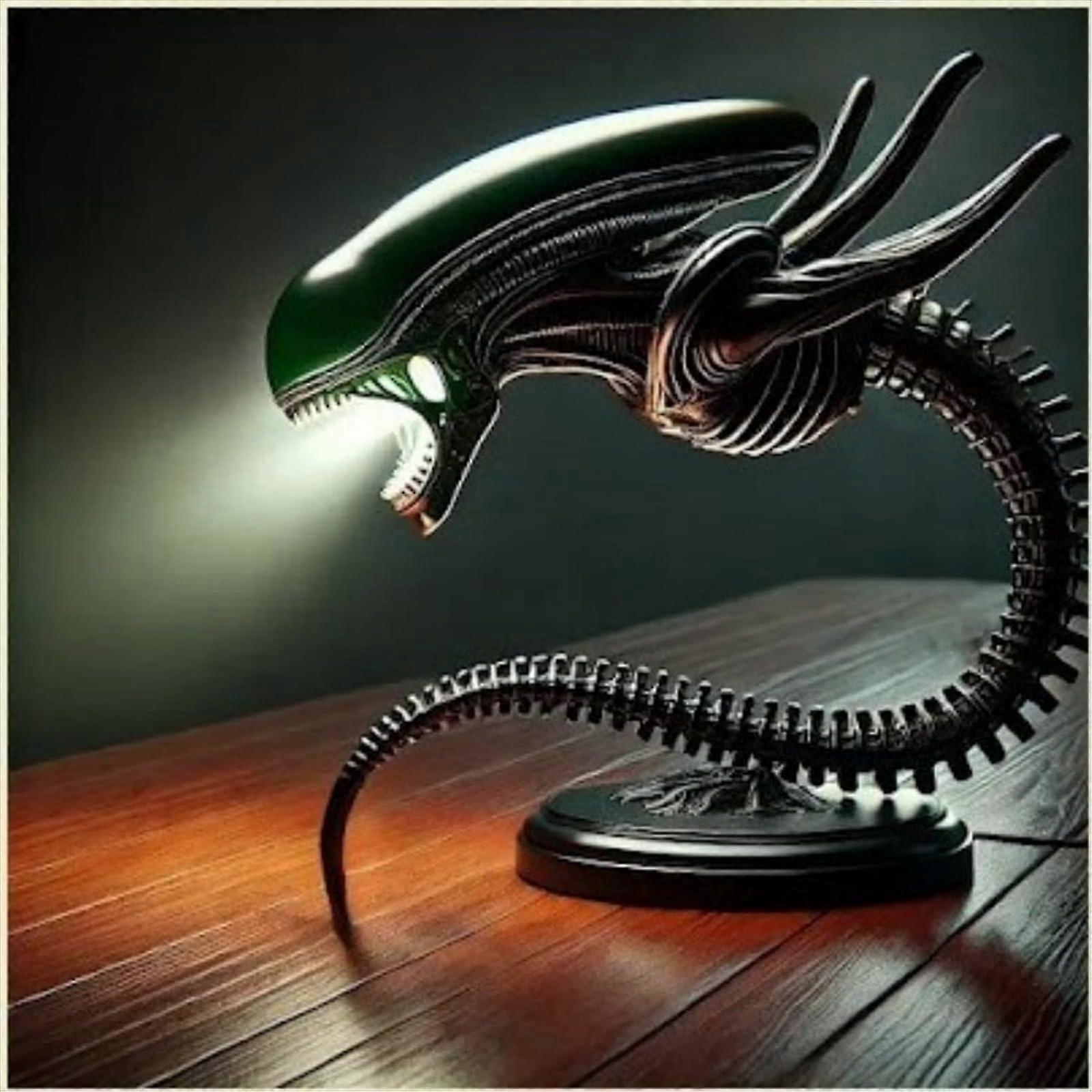 SciFi LED Alien Lamp Model 3D Resin Night Light Black Space Theme Table Lamp