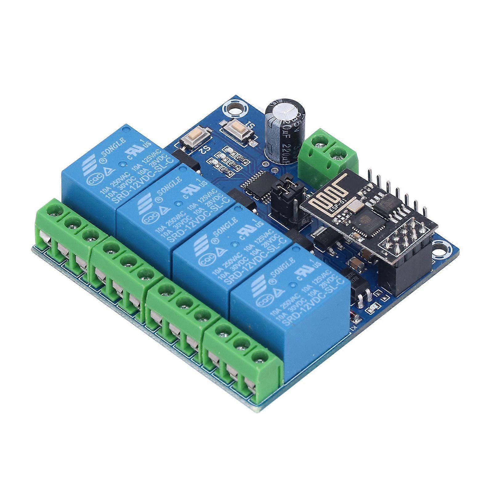 WiFi Relay Module 4 Channel Phone APP Remote Control Switch for Smart Home System ESP826612V