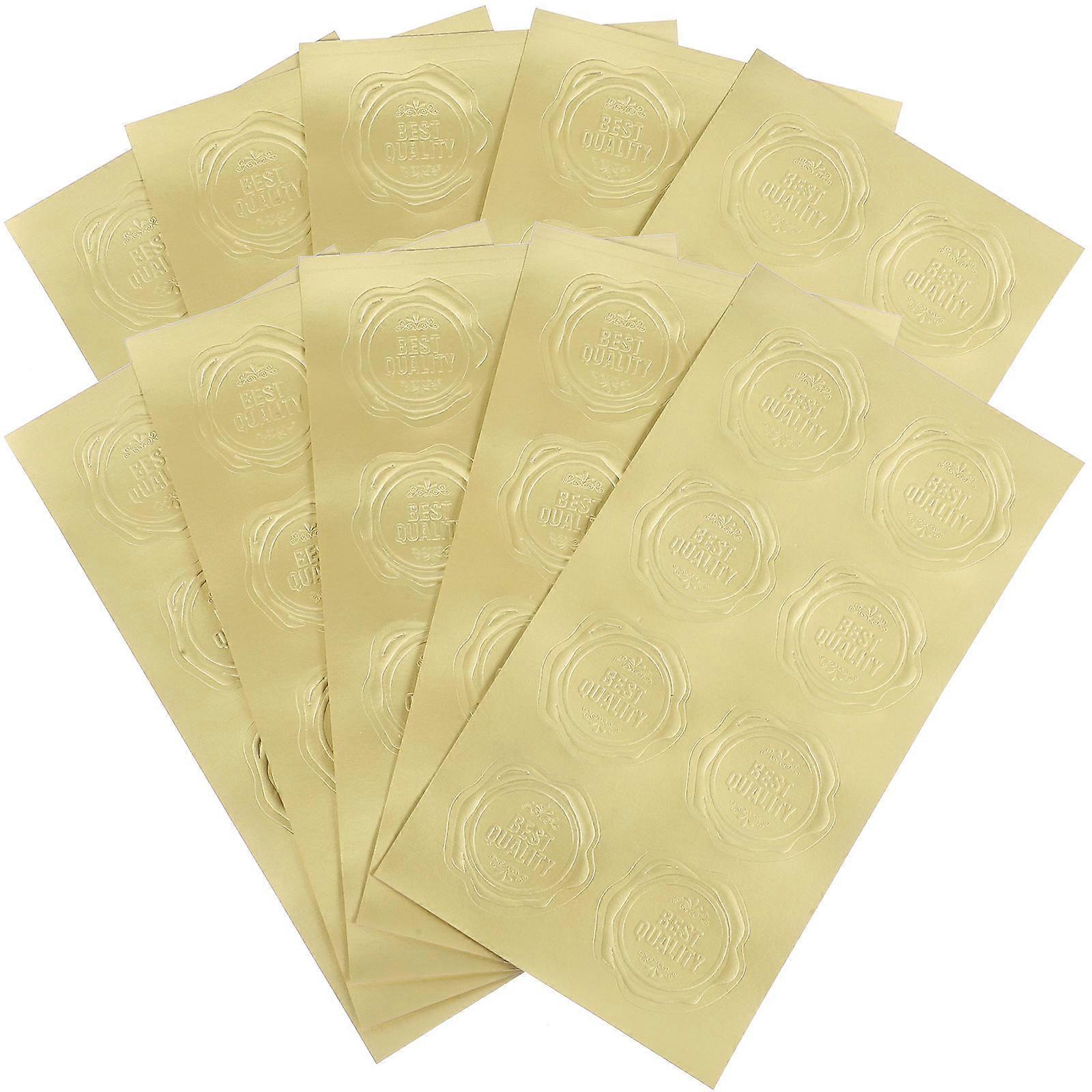 Golden Envelope Seal Sticker for Decoration with 20 Sheets Self-Adhesive Seals