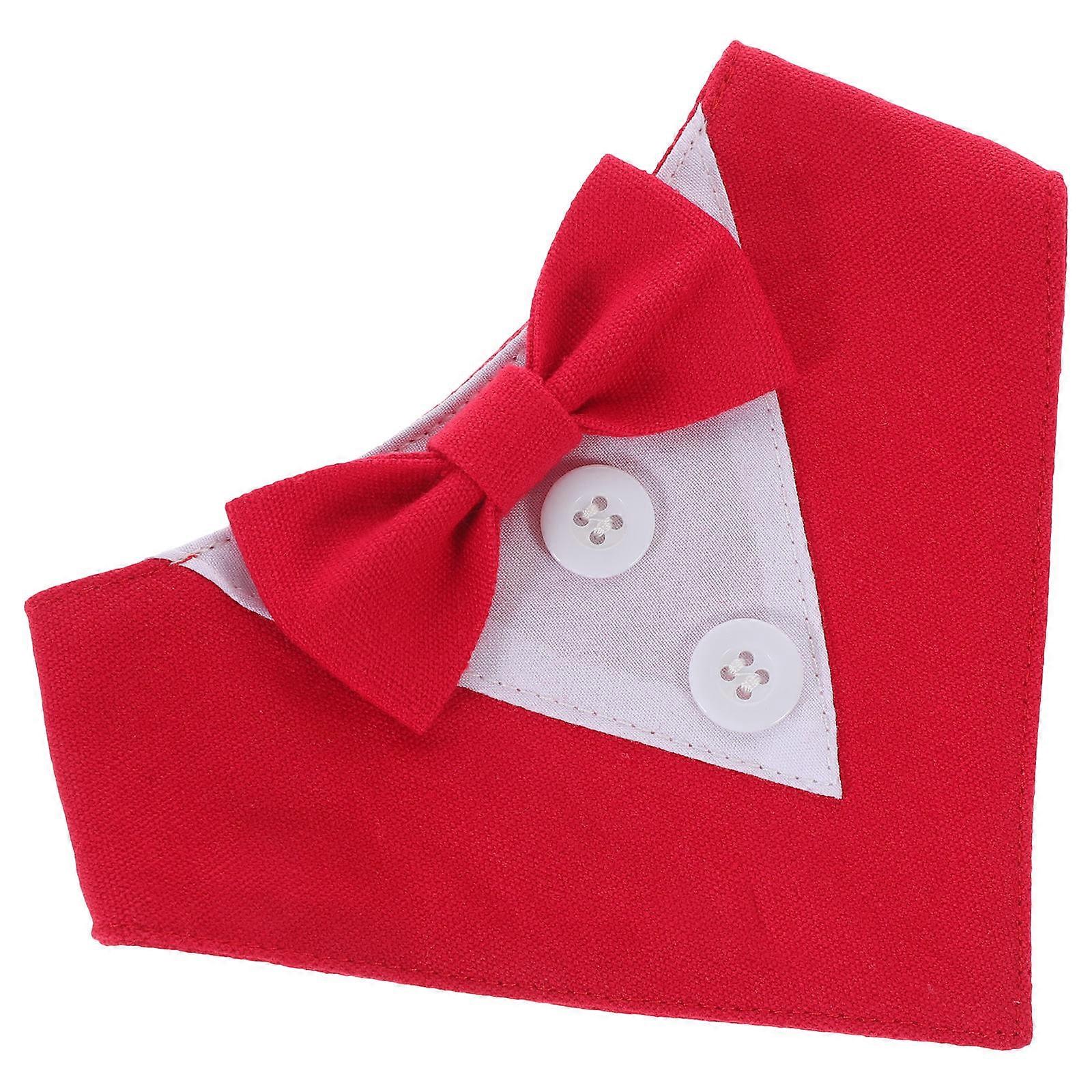 Dog Suit Collar for Pet Wearing with Bowknot Design Red Polyester