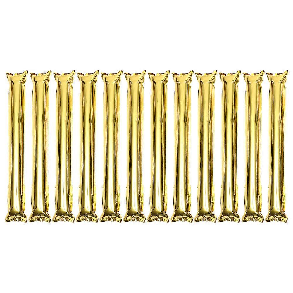 Inflatable Boom Plastic Cheerleading Sticks for Sporting Events 12Pcs Golden