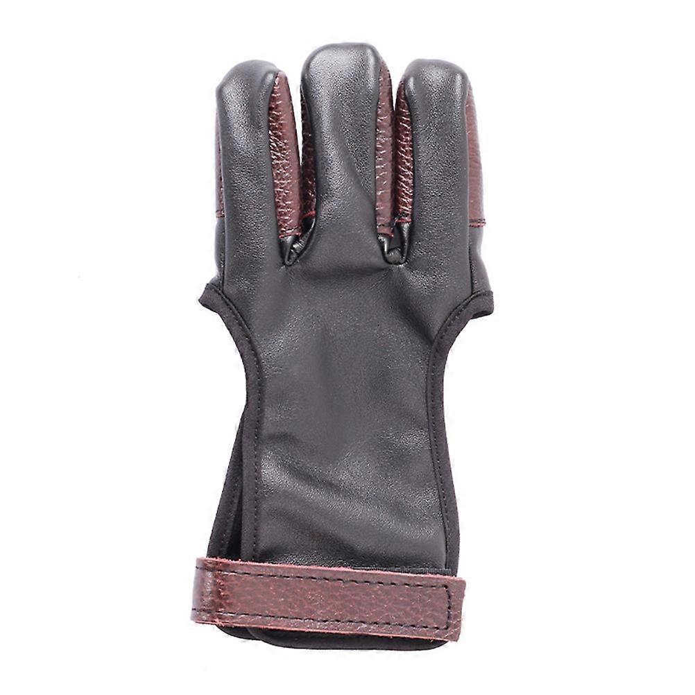 Pu Protector Finger Protector for Hunting Recurve Archery Coffee Color Pu Material with Archery Equipment Function 1Pcs