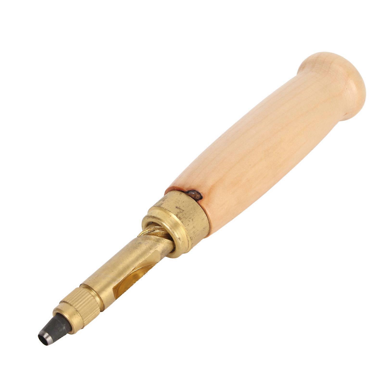 Adjustable Screw Hole Punch Brass Wood Handle 5 Tips 1.5-3.5mm