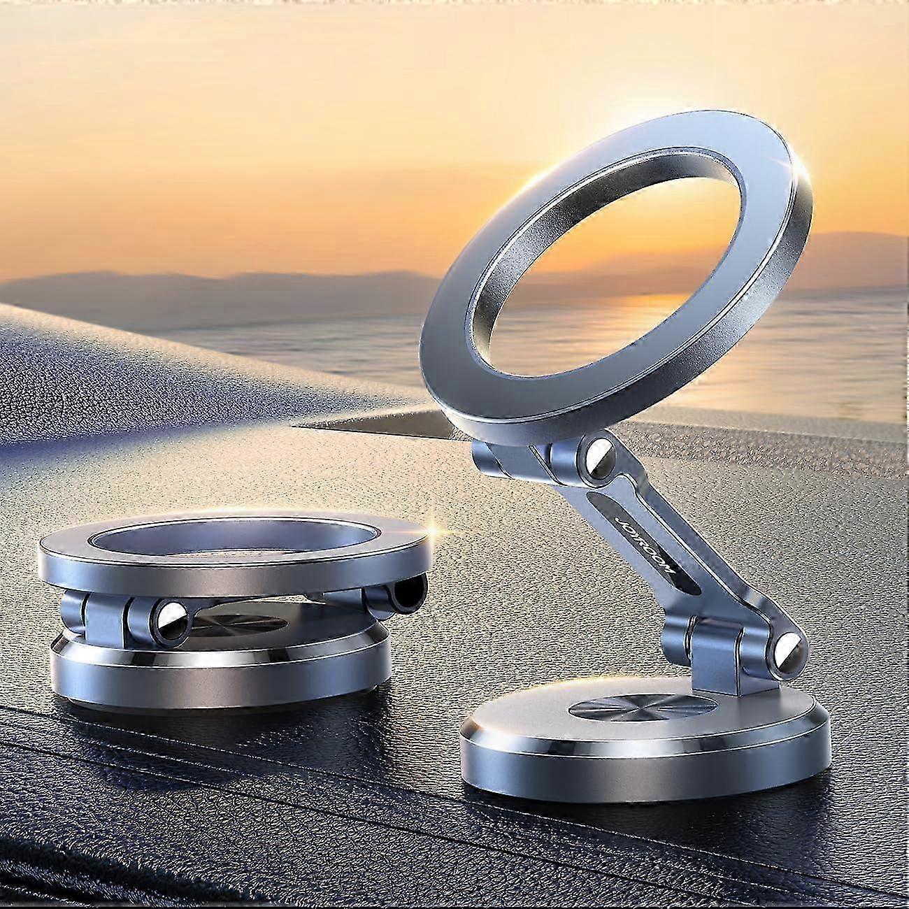 Magnetic Phone Mount for Car, 360° Rotation, Metal Dashboard Holder for Secure Hands-Free Operation