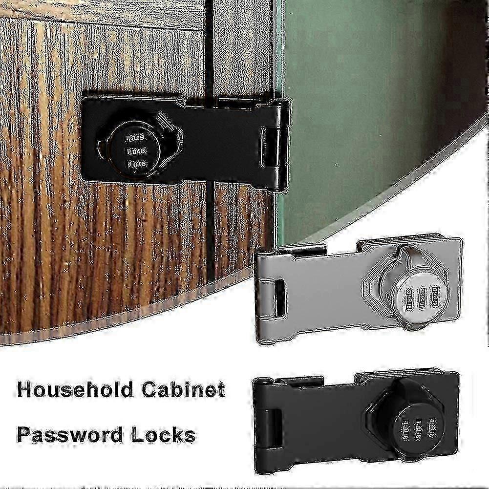 Anti-Theft Refrigerator Lock Punch-Free Drawer Lock 2-Hole Silver