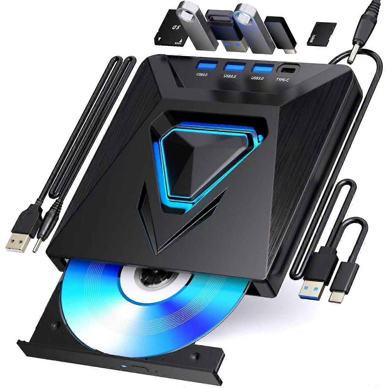 New 8-in-1 USB & Type-C External Optical Drive DVD Burner
