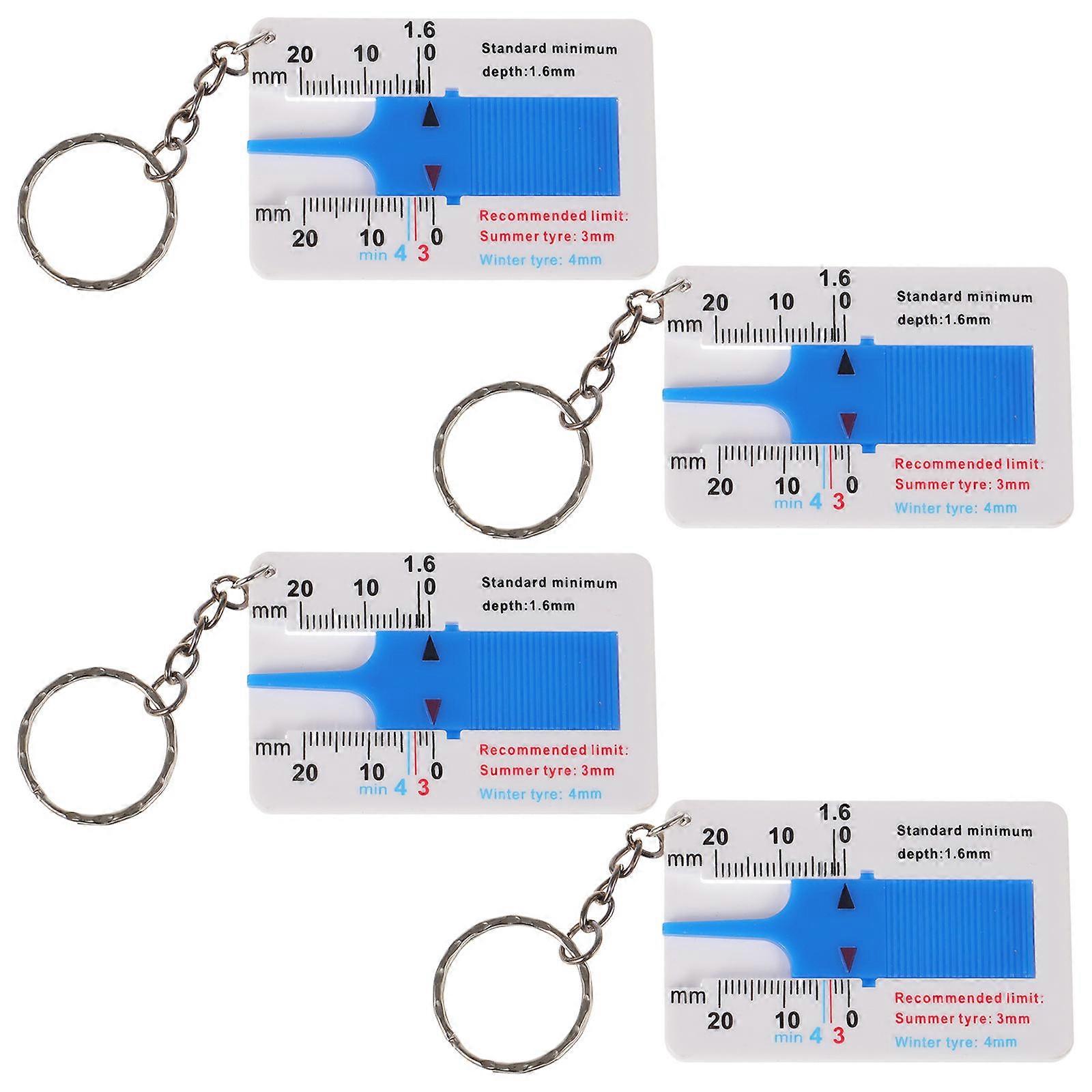 Car Tire Tread Depth Gauge Portable Tire Depth Gauge Set 4Pcs for Accurate Measurement